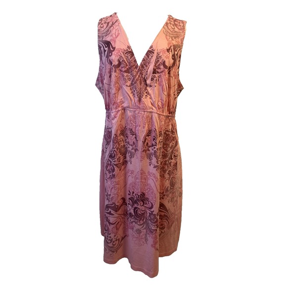 Dresses & Skirts - Appropriate Behavior Pink Floral Stretch Dress Womens 3X Boho Whimsy Resort Soft